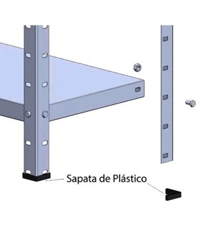 Estante de Aço 30cm - 6 Bandejas - 45kg por Prateleira - Cinza - 3