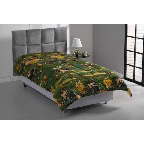 Edredom Solteiro Dupla Face Vivaldi Malha Algodão Safari Divertido
