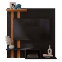 Ver imagem 1 de Painel Suspenso Home TV até 32 Polegadas Nichos Prateleira Itália:Preto/Cedro