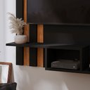 Ver imagem 4 de Painel Suspenso Home TV até 32 Polegadas Nichos Prateleira Itália:Preto/Cedro