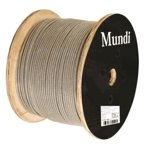 Cabo de Aço 4,0mm 5/32" Galvanizado 6X7 com 250 metros Mundi - 1