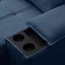 Ver mais imagens de Sofá Retrátil 3 Lugares com Porta Copo 250cm Malta F05 Veludo Azul - Mpozenato