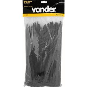 Abraçadeira de Nylon 280X9,0 Preta Conjunto com 100 Peças Vonder