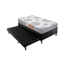 Ver imagem 1 de Cama Box c/Auxiliar Solteiro: Colchão Espuma Polar D28 Pérola Gray + Base CRC Rústico Black(