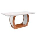 Ver imagem 5 de Conjunto: Mesa de Cozinha Jade Tampo Madeirado C/ Vidro Canto Curvo 180x90 e 6 Cadeiras Londrina