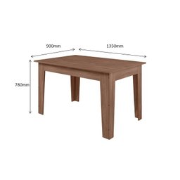 Conjunto Mesa Sala de Jantar 6 Cadeiras 1,35m Itália Amêndoa - 4