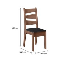 Conjunto Mesa Sala de Jantar 6 Cadeiras 1,35m Itália Amêndoa - 3