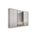 Ver imagem 1 de Guarda Roupa Casal 3 Portas de Correr e 4 Gavetas C/ 1 Espelho Diamond/toulon Plus Branco - Novo