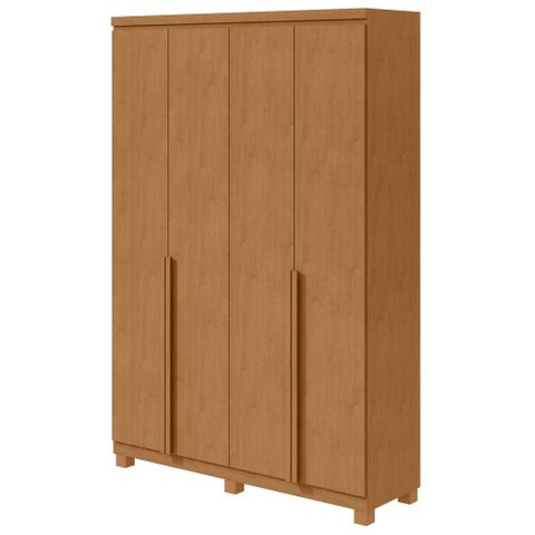 Guarda-Roupas 4 Portas 2 Gavetas 100% MDF Alonzo sem Espelho e com Pés - Lp - Rei de Casa Amendoa Cl