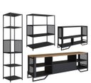 Ver imagem 3 de Conjunto Sala de Estar Industrial 4 Pçs Preto Placa e Ponto P1017 P1021 P1023 P1024