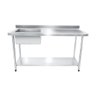 Bancada / Mesa Pia Em Aço Inox com Uma Cuba (50x40x25) A Esquerda E Prateleira (150x70x85) - 1