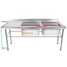 Bancada / Mesa Pia Em Aço Inox com Duas Cubas (50x40x25) A Direita (160x70x85) - 2