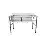 Bancada / Mesa Pia Em Aço Inox com Duas Cubas (56x34x14) A Direita (150x70x85) - 1