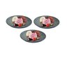 Kit 3 Pratos Raso Redondo Pedra Sabão Sobremesa e Bolos 18cm - 3
