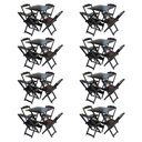 Ver imagem 1 de Kit 8 Jogos De Mesa Com 4 Cadeiras De Madeira Dobravel 70X70 - Tabaco - Marrom