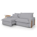 Ver imagem 6 de Sofá Retrátil Reclinável sem Caixa com Molas Ensacadas no Assento Tecido Linho Cinza Claro 2,00m