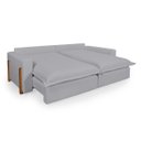 Ver imagem 3 de Sofá Retrátil Reclinável sem Caixa com Molas Ensacadas no Assento Tecido Linho Cinza Claro 2,00m