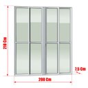 Ver imagem 2 de Porta Correr 4 Folhas Móv.210 x 200 Elite c/Fechadura Tetra V.Liso Branco Brimak