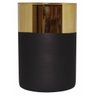 VASO VIDRO PRETO FOSCO E DOURADO 14,5CM - 2
