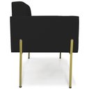 Ver imagem 7 de Poltrona para Sala Pés Metálicos Dourado Ana Linho Preto - Ibiza