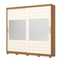 Ver imagem 3 de Guarda-Roupa Casal com Espelho 100% MDF Cayman Off White/Cinamomo