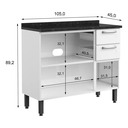 Ver imagem 7 de Balcão de Cozinha com Tampo 3 Portas de Bater 2 Gavetas Múltipla Bertolini
