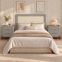 Ver imagem 1 de Kit Cabeceira Arco com Duas Mesas Bend Principal Incolar Grigio Metal Preto
