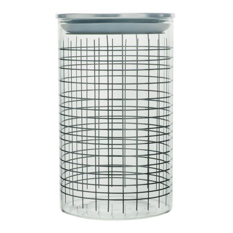 Pote de Vidro 1L Minimalista Tampa Inox com Vedação:Mod2
