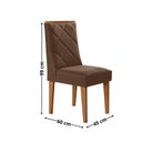 Ver imagem 4 de Conjunto Sala de Jantar Mesa Tampo MDF/Vidro 6 Cadeiras Ester Off White/Marrom/Marromle