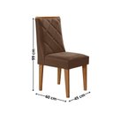 Ver imagem 4 de Conjunto Sala de Jantar Mesa Tampo MDF/Vidro 6 Cadeiras Ester Marrom Off White