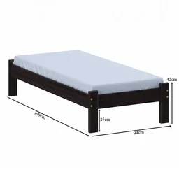 Cama Turca Solteiro Madeira Cor Preto - 2