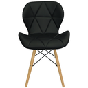 Ver imagem 2 de Cadeira Charles Eames Eiffel Slim Wood Estofada - Preta