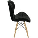 Ver imagem 3 de Cadeira Charles Eames Eiffel Slim Wood Estofada - Preta