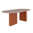 Ver imagem 1 de Mesa Multiuso Cozinha Cimol Ester C/ Tampo Madeirado C/ Vidro Oval 210cm Cinamomo/off White