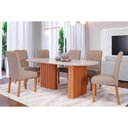 Ver mais imagens de Mesa Multiuso Cozinha Cimol Ester C/ Tampo Madeirado C/ Vidro Oval 210cm Cinamomo/off White