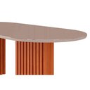 Ver imagem 7 de Mesa Multiuso Cozinha Cimol Ester C/ Tampo Madeirado C/ Vidro Oval 210cm Cinamomo/off White
