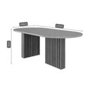 Ver imagem 5 de Mesa Multiuso Cozinha Cimol Ester C/ Tampo Madeirado C/ Vidro Oval 210cm Cinamomo/off White