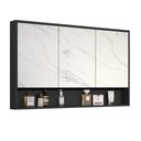 Ver imagem 2 de Armário Banheiro Espelheira 3 Portas Hefesto Preto Fosco