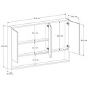 Ver imagem 4 de Armário Banheiro Espelheira 3 Portas Hefesto Preto Fosco