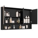 Ver imagem 3 de Armário Banheiro Espelheira 3 Portas Hefesto Preto Fosco