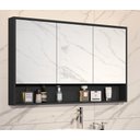 Ver imagem 1 de Armário Banheiro Espelheira 3 Portas Hefesto Preto Fosco