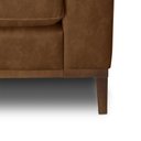 Ver imagem 7 de Sofá Decorativo Bruno 3 Lugares Sala de Estar 210cm Pés em Madeira Couro Marrom Claro Manchado G88 -