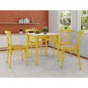 Ver imagem 4 de Conjunto Katrina Amarelo 4 Lugares Tampo de Madeira Quadrado 90 Cm Asturias