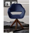 Ver imagem 2 de Poltrona Decorativa Zara Base Giratória - Suede Azul Marinho
