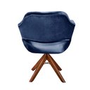 Ver imagem 4 de Poltrona Decorativa Zara Base Giratória - Suede Azul Marinho