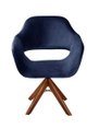 Ver imagem 1 de Poltrona Decorativa Zara Base Giratória - Suede Azul Marinho