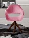 Ver imagem 2 de Poltrona Decorativa Zara Base Giratória - Suede Rosa