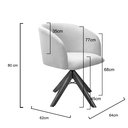 Ver imagem 3 de Poltrona Atenas Base Giratória De Madeira Sala, Quarto, Recepção, Consultório - Suede Azul Marinho