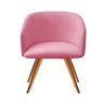 Poltrona Decorativa Atenas Pé Palito Para Sala De Estar, Quarto, Recepção - Suede Rosa - 3