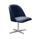 Ver imagem 1 de Poltrona Gaia Giratória De Metal Decoração Salão, Recepção, Mesa - Suede Azul Marinho